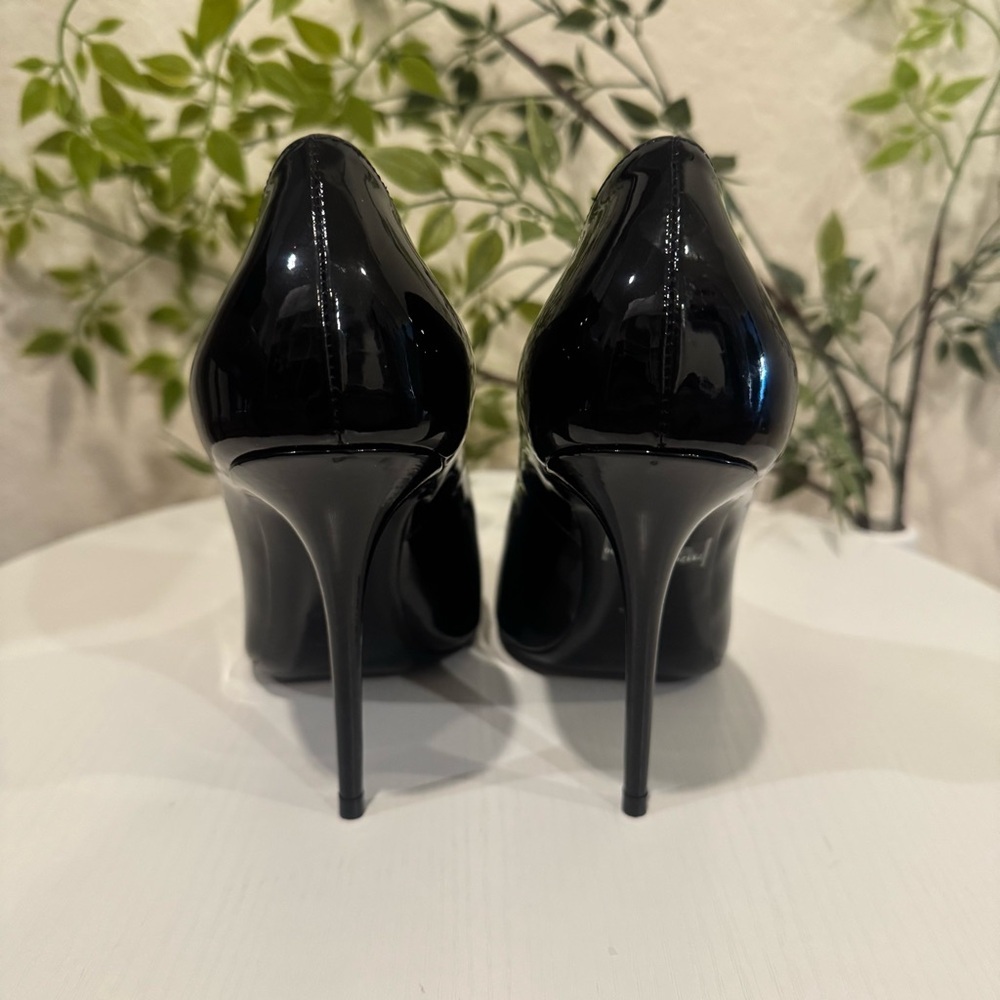 Auenthic Saint Laurent Square Toe Black Pump Heel Sandal Size 36 NIB - Picture 5 of 11
